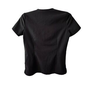 FIGS Catarina Black V-Neck Scrub Top 1 Pocket Stretch Healthcare Uniform Women's
